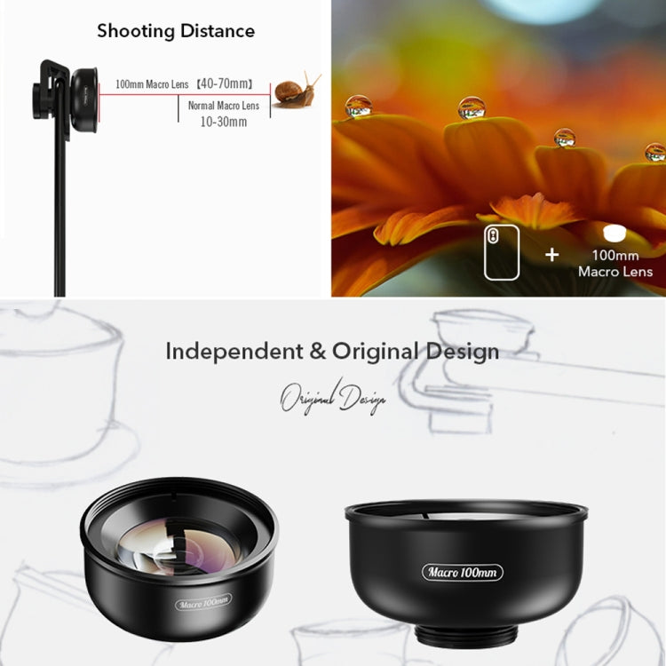 APEXEL APL-HB100MM HD Insect Jewelry 100 Micro lente externa para teléfono móvil, APL-HB100MM