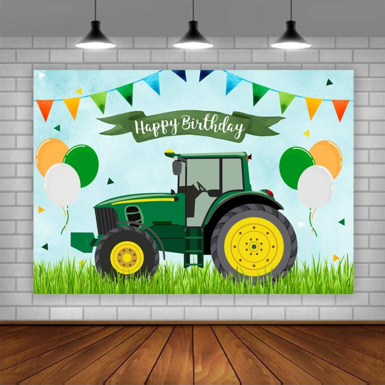 Tractor tema cumpleaños telón de fondo niño granja Feliz cumpleaños Fondo decoraciones de fiesta, 150x100cm, 210x150cm, 180x180cm, 210x180cm