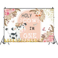 Vaca lechera 1er cumpleaños fiesta decoración Banner colgante bandera fondo tela, 150x100cm, 180x110cm, 180x120cm, 210x150cm