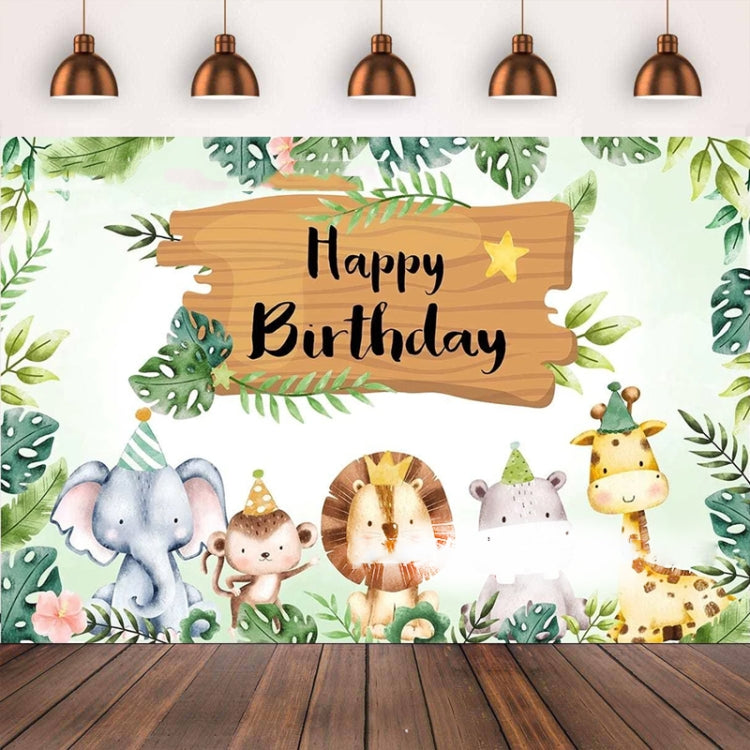 Animal niños cumpleaños fiesta telón de fondo tela tapiz decoración telón de fondo Banner tela, 150x100cm, 180x110cm, 180x180cm, 210x150cm, 210x180cm