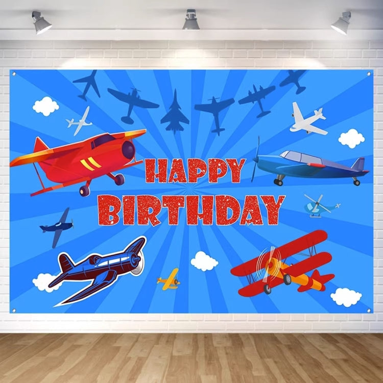 Fondo de cumpleaños con tema de avión, tela para niños, decoración de fiesta de cumpleaños, fondo de fotografía, 150x100cm, 180x110cm, 180x120cm, 210x150cm