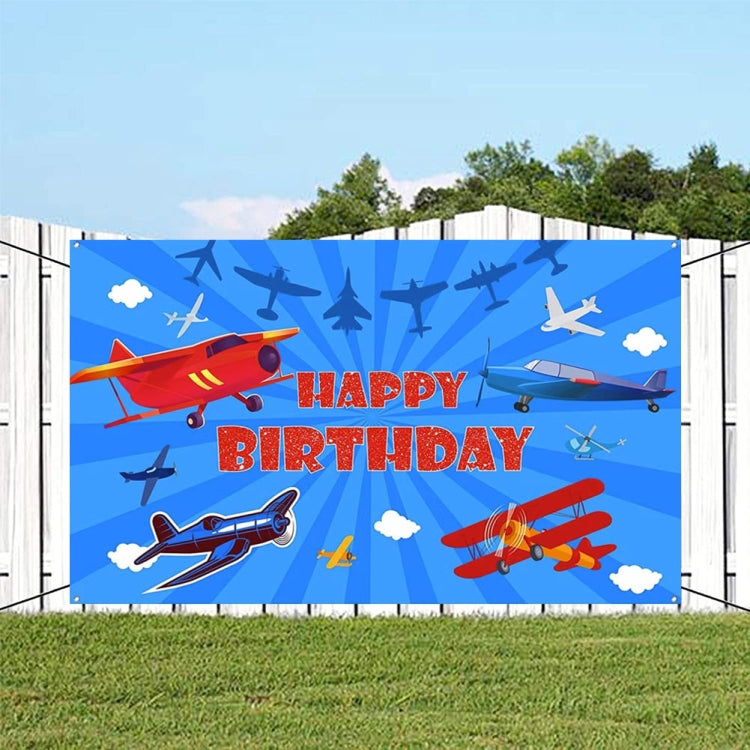 Fondo de cumpleaños con tema de avión, tela para niños, decoración de fiesta de cumpleaños, fondo de fotografía, 150x100cm, 180x110cm, 180x120cm, 210x150cm