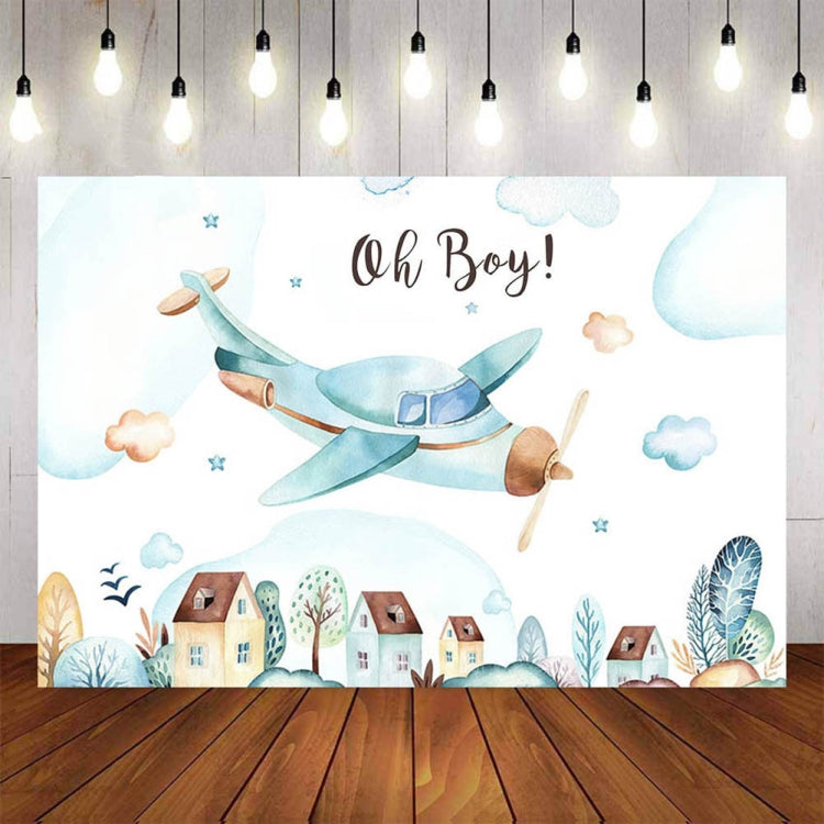 Fondo de fotografía de decoración de fiesta de tela de fondo de cumpleaños con tema de avión, 150x100cm, 180x110cm, 180x120cm, 210x150cm