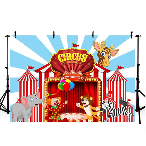 2 piezas telón de fondo de circo decoraciones de fiesta de carnaval Banner para cumpleaños, 150 x 100cm, 180 x 110cm, 180 x 120cm, 210 x 150cm