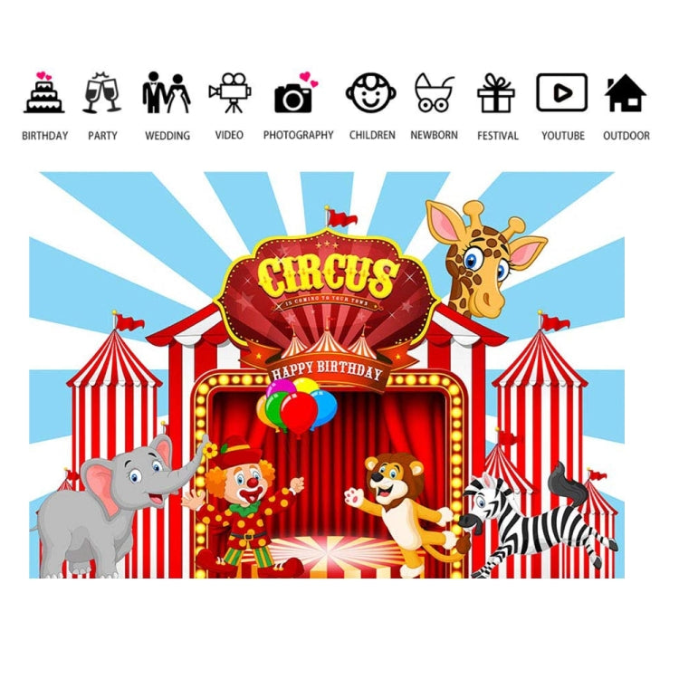 2 piezas telón de fondo de circo decoraciones de fiesta de carnaval Banner para cumpleaños, 150 x 100cm, 180 x 110cm, 180 x 120cm, 210 x 150cm