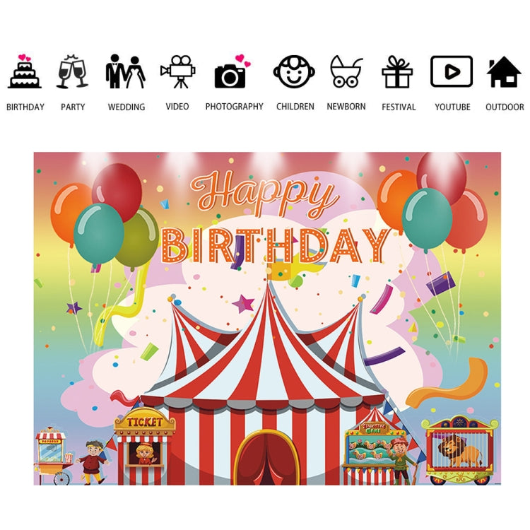 Fondo de cumpleaños para niños tela carnaval fiesta Gay cumpleaños tema Fondo Banner fondo de circo bandera colgante, 150x100cm, 180x120cm, 210x150cm