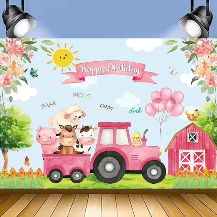 150 x 100 cm Granja Animal Camión Telón de fondo Niño Feliz cumpleaños Fondo Decoraciones para fiestas, 150 x 100cm Farm Animal Truck