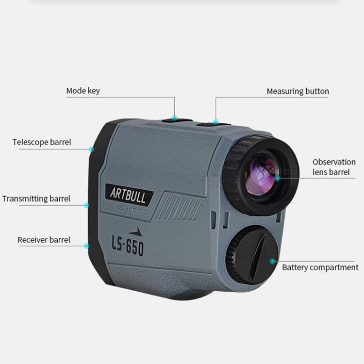ARTBULL LS-650 Telémetro láser de golf para exteriores Telescopio de altímetro de 650 m, LS-650