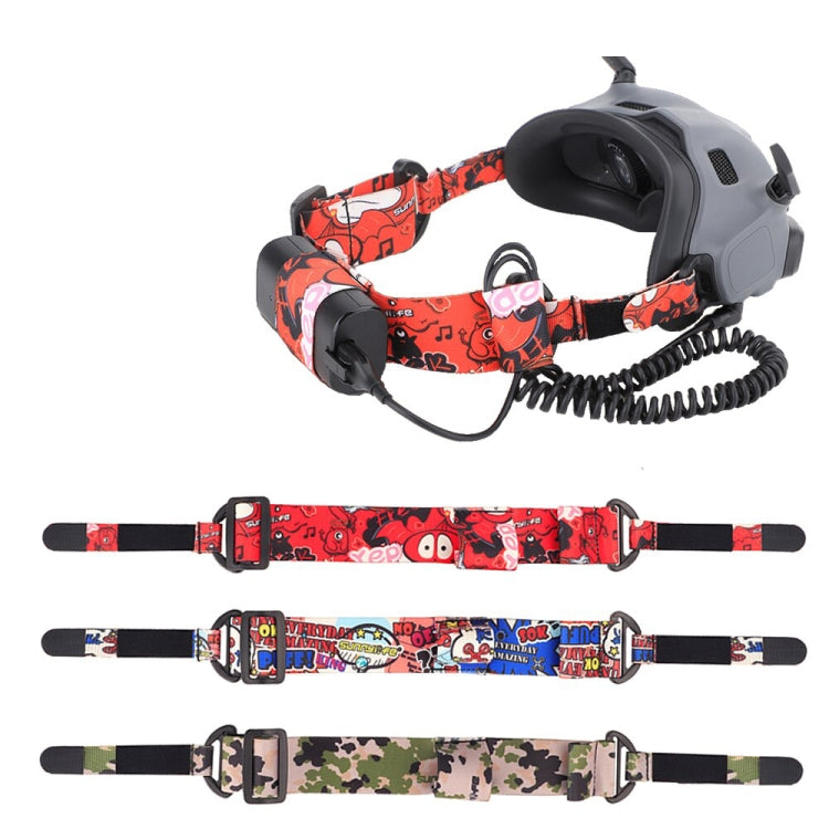 Sunnylife TD487 para DJI Avata / FPV Goggles V2 Color Diadema Correa elástica fija, Strap (Red), Strap (Graffiti), Strap (Camouflage)