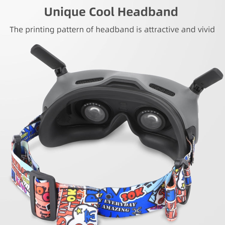Sunnylife TD487 para DJI Avata / FPV Goggles V2 Color Diadema Correa elástica fija, Strap (Red), Strap (Graffiti), Strap (Camouflage)