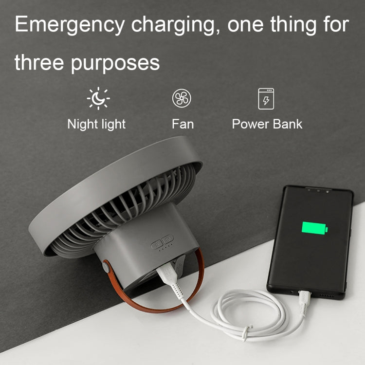 ZK-01 Ventilador de trípode con luz LED para acampar al aire libre de 7 pulgadas Ventilador portátil multifuncional para colgar el banco de energía