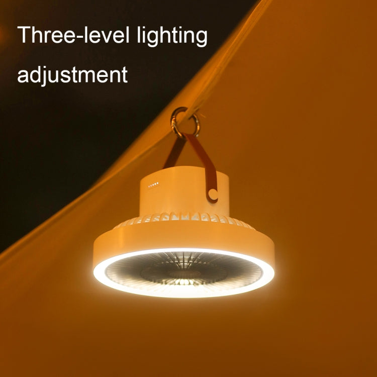 ZK-01 Ventilador de trípode con luz LED para acampar al aire libre de 7 pulgadas Ventilador portátil multifuncional para colgar el banco de energía