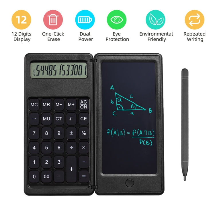Calculadora de tablero de escritura LCD plegable portátil de oficina de negocios de aprendizaje de 6 pulgadas, Basic Model, Function Model
