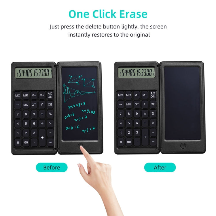 Calculadora de tablero de escritura LCD plegable portátil de oficina de negocios de aprendizaje de 6 pulgadas, Basic Model, Function Model