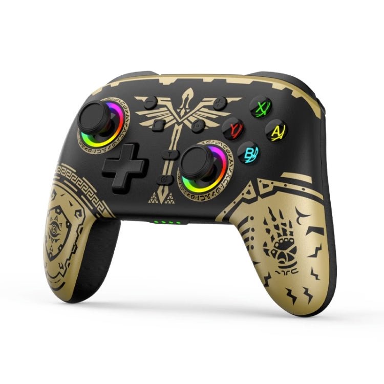 Gamepad de vibración somatosensorial inalámbrico Bluetooth para Nintendo Switch/SwitchPRO, Black Gold, White Green, Black, White