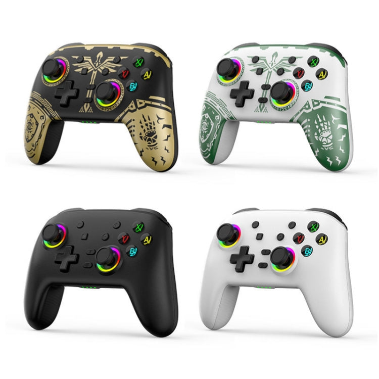 Gamepad de vibración somatosensorial inalámbrico Bluetooth para Nintendo Switch/SwitchPRO, Black Gold, White Green, Black, White