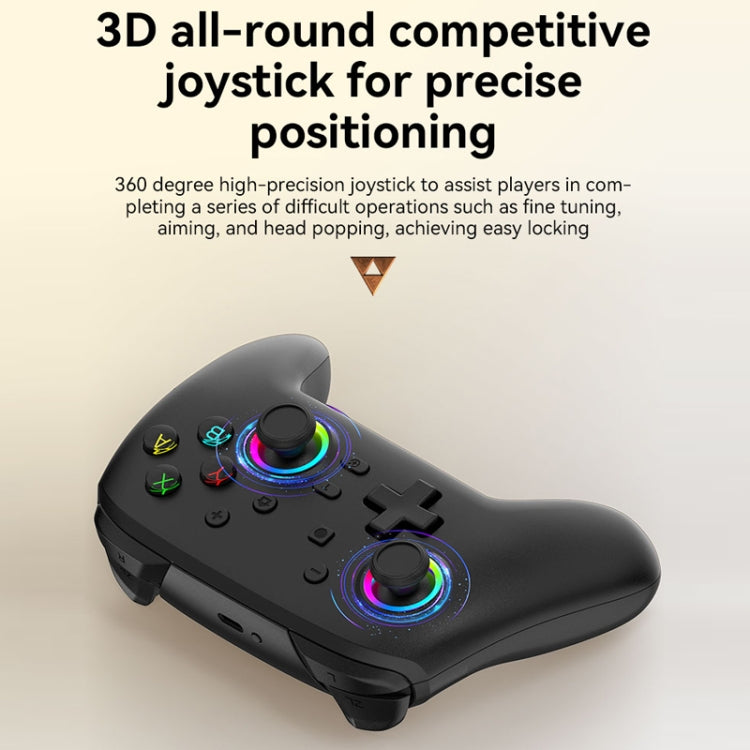 Gamepad de vibración somatosensorial inalámbrico Bluetooth para Nintendo Switch/SwitchPRO, Black Gold, White Green, Black, White
