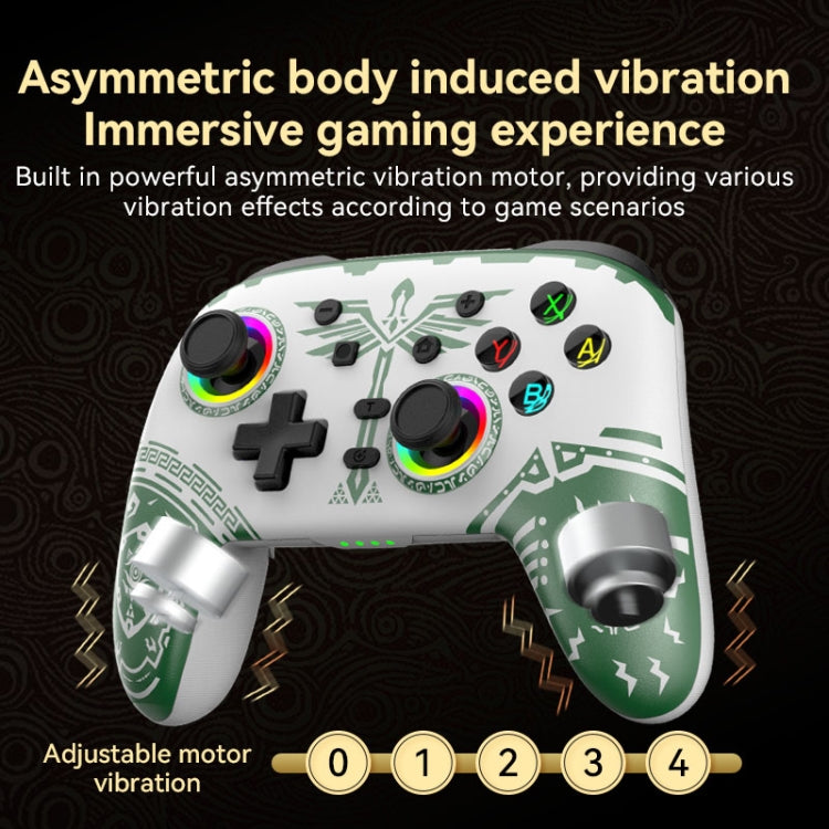Gamepad de vibración somatosensorial inalámbrico Bluetooth para Nintendo Switch/SwitchPRO, Black Gold, White Green, Black, White