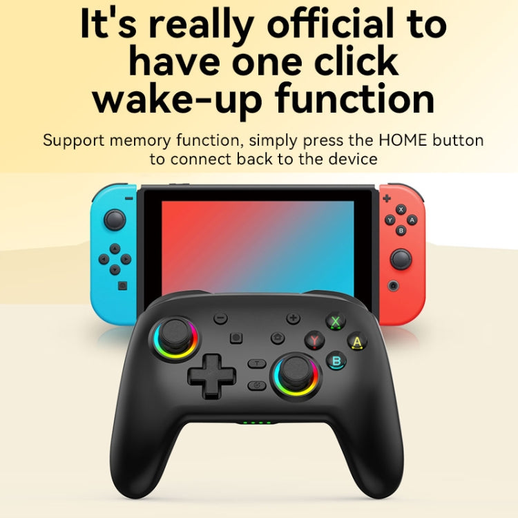 Gamepad de vibración somatosensorial inalámbrico Bluetooth para Nintendo Switch/SwitchPRO, Black Gold, White Green, Black, White