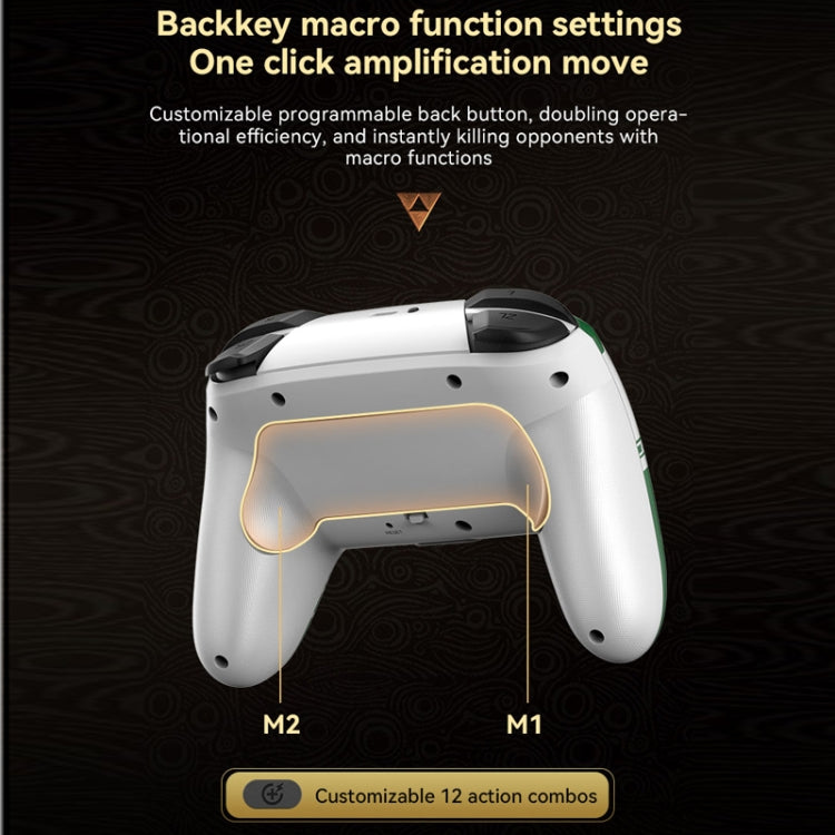 Gamepad de vibración somatosensorial inalámbrico Bluetooth para Nintendo Switch/SwitchPRO, Black Gold, White Green, Black, White