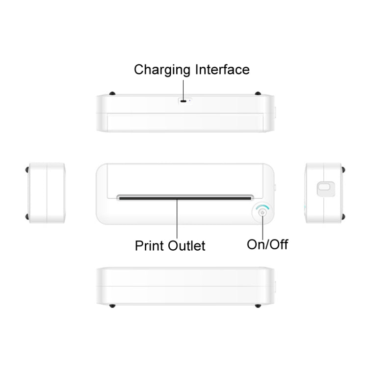 Impresora A4 sin tinta con conexión Bluetooth, miniimpresora fotográfica portátil para oficina de estudiantes y hogar, X8