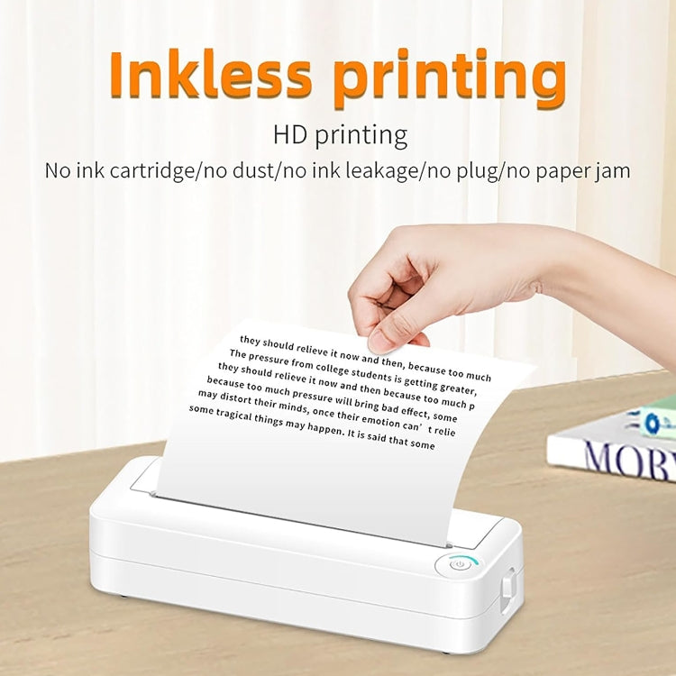 Impresora A4 sin tinta con conexión Bluetooth, miniimpresora fotográfica portátil para oficina de estudiantes y hogar, X8
