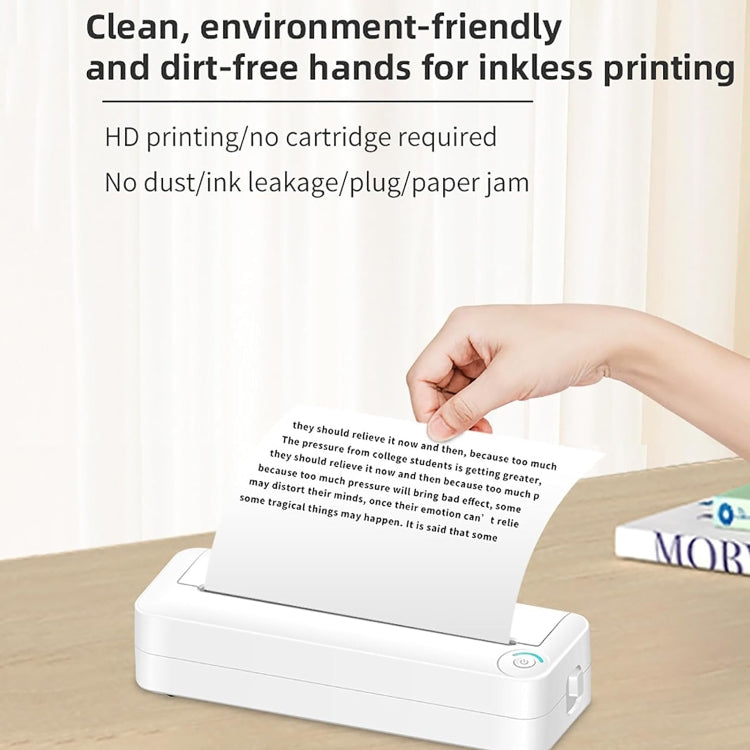 Impresora A4 sin tinta con conexión Bluetooth, miniimpresora fotográfica portátil para oficina de estudiantes y hogar, X8