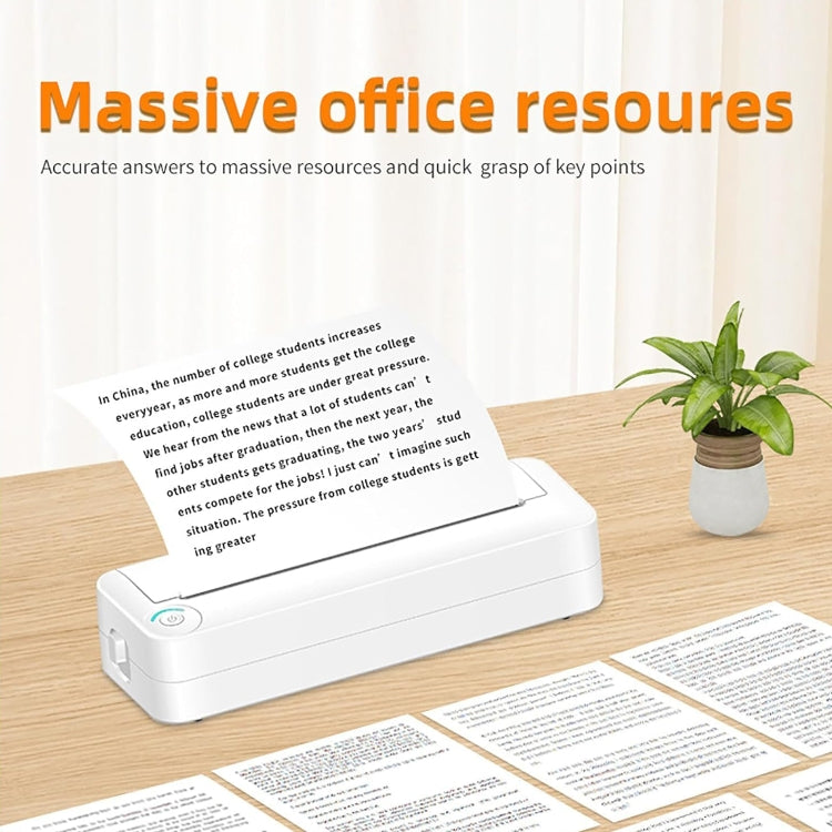 Impresora A4 sin tinta con conexión Bluetooth, miniimpresora fotográfica portátil para oficina de estudiantes y hogar, X8