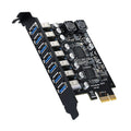 PCE7USB-R05 PCI-E a USB 3.2 GEN1 Tarjeta de expansión de 7 puertos y 19 pines Supervelocidad 5 Gbps, PCE7USB-R05