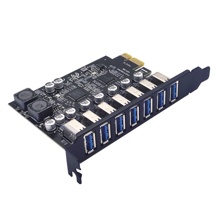 PCE7USB-R05 PCI-E a USB 3.2 GEN1 Tarjeta de expansión de 7 puertos y 19 pines Supervelocidad 5 Gbps, PCE7USB-R05