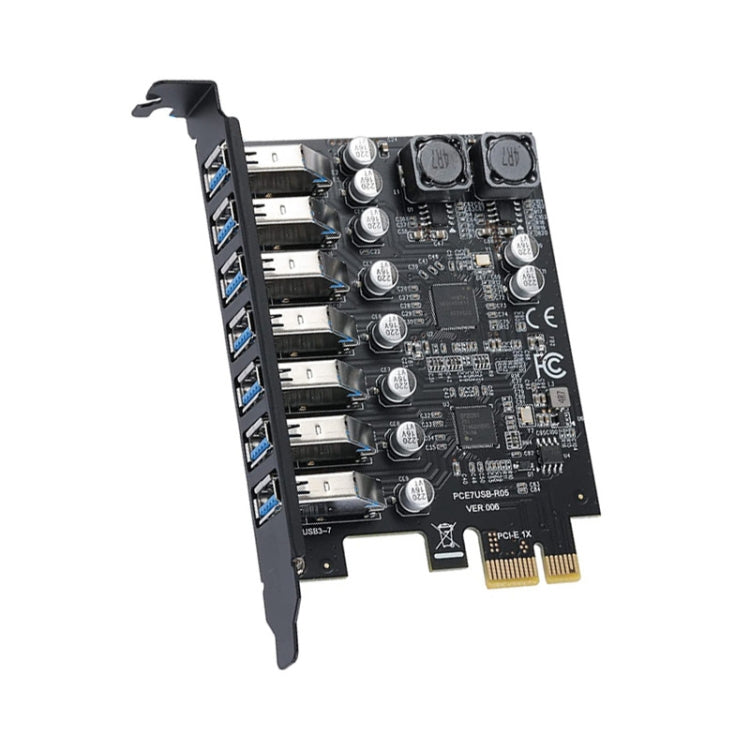 PCE7USB-R05 PCI-E a USB 3.2 GEN1 Tarjeta de expansión de 7 puertos y 19 pines Supervelocidad 5 Gbps, PCE7USB-R05
