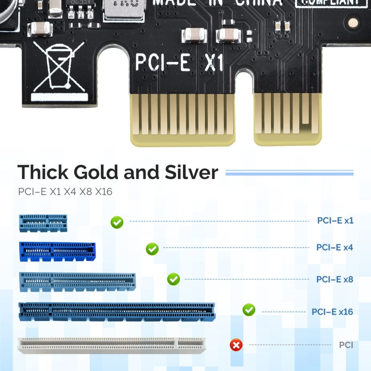 PCE7USB-R05 PCI-E a USB 3.2 GEN1 Tarjeta de expansión de 7 puertos y 19 pines Supervelocidad 5 Gbps, PCE7USB-R05