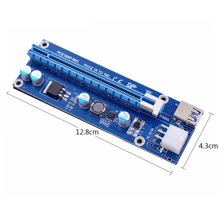 PCE164P-N03 VER006C Mini PCI-E 1X a 16X Riser para computadora portátil Tarjeta de imagen externa, Blue Board 6pin, Blackboard 6pin, Blackboard 4pin, M2 To 6pin