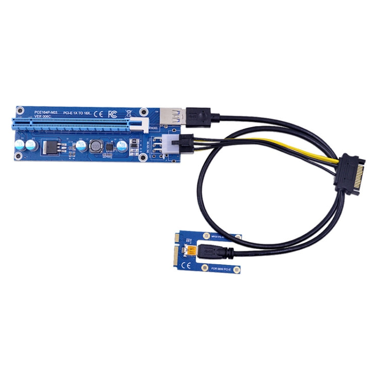 PCE164P-N03 VER006C Mini PCI-E 1X a 16X Riser para computadora portátil Tarjeta de imagen externa, Blue Board 6pin, Blackboard 6pin, Blackboard 4pin, M2 To 6pin