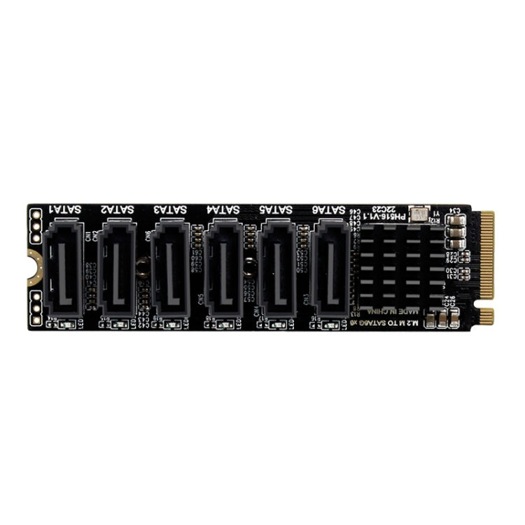 Tarjeta de expansión de transferencia M2 M-KEY PCIE 3,0 a SATA6G, tarjeta adaptadora de expansión de disco duro de 6 puertos, 6 Port