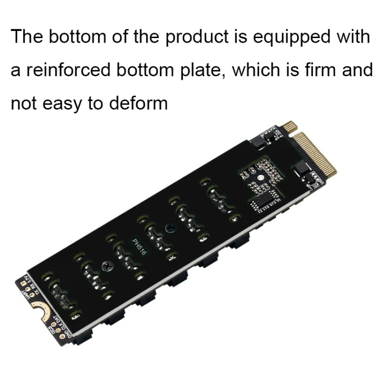 Tarjeta de expansión de transferencia M2 M-KEY PCIE 3,0 a SATA6G, tarjeta adaptadora de expansión de disco duro de 6 puertos, 6 Port