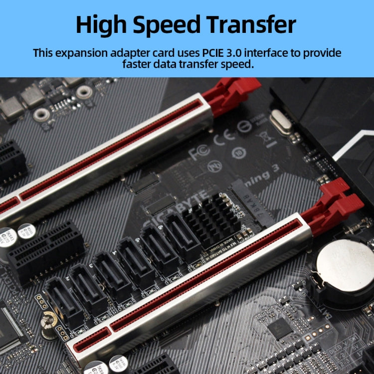 Tarjeta de expansión de transferencia M2 M-KEY PCIE 3,0 a SATA6G, tarjeta adaptadora de expansión de disco duro de 6 puertos, 6 Port