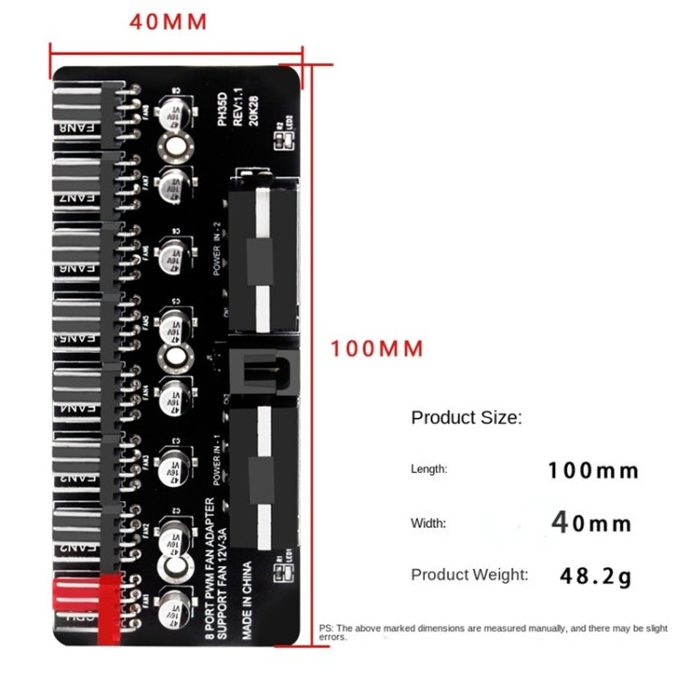 Extensor de ventilador de CPU de computadora con concentrador de ventilador PWM, PH35D