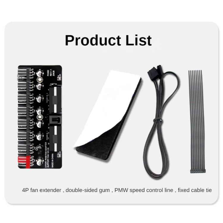 Extensor de ventilador de CPU de computadora con concentrador de ventilador PWM, PH35D