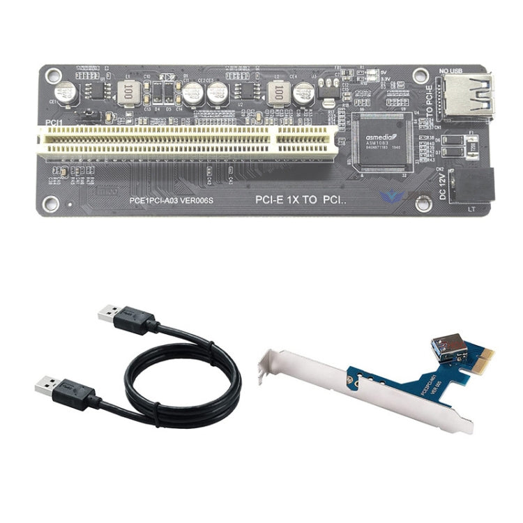 Adaptador de extensión de tarjeta vertical Agregar tarjeta de expansión para computadora PC, PCI-E 1X To Single PCI, PCI-E 1X To Dual PCI, PCI-E 1X To Single PCI With baffle