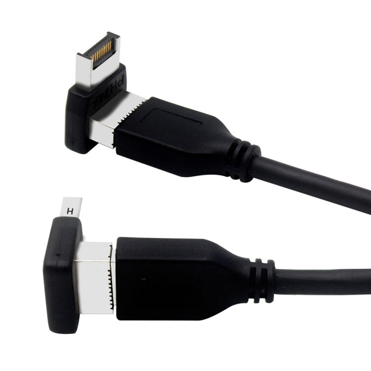 2 uds USB3.1 tipo-E interfaz de placa base de computadora 90 grados codo frontal tipo-C adaptador