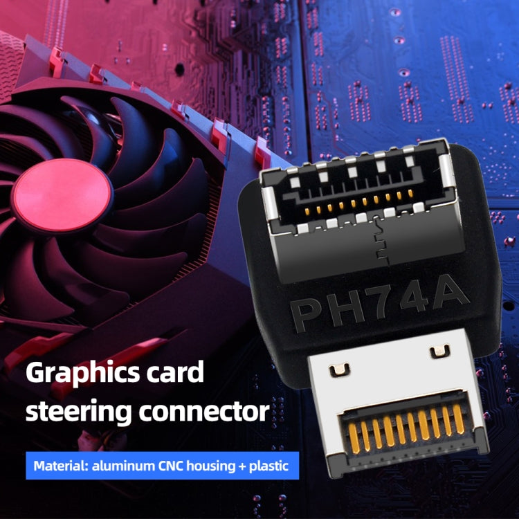 2 uds USB3.1 tipo-E interfaz de placa base de computadora 90 grados codo frontal tipo-C adaptador