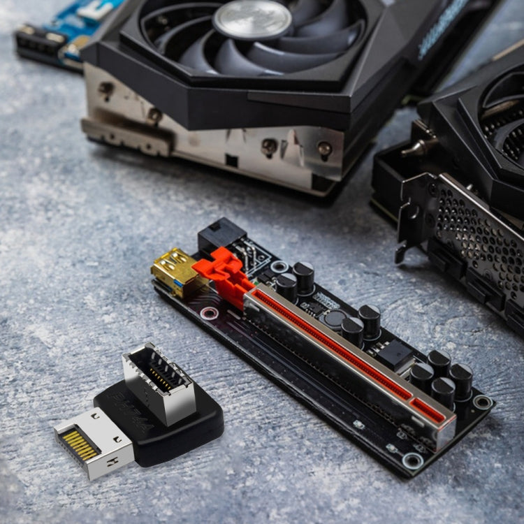 2 uds USB3.1 tipo-E interfaz de placa base de computadora 90 grados codo frontal tipo-C adaptador