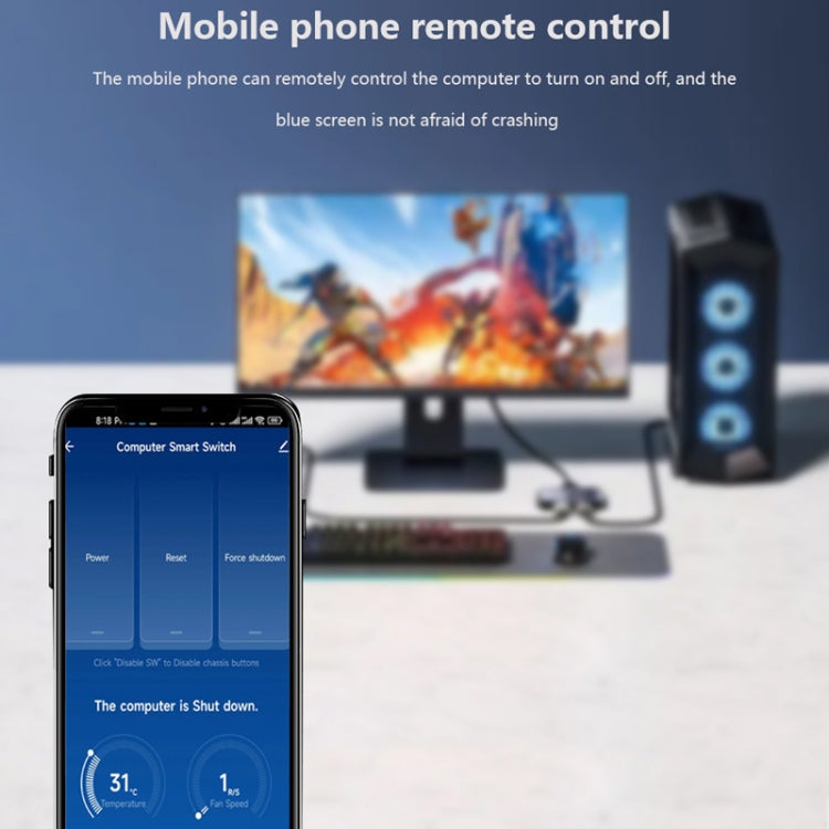 2.4G WIFI Computadora Tarjeta de arranque remoto Control remoto Módulo de interruptor inalámbrico Funciona con Google Home Tmall Elf, WIFI Remote Boot Card