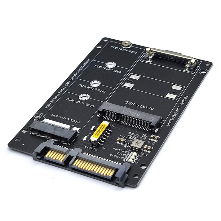 SATA 22PIN a MSATA o M.2 NGFF SATA Card 2 en 1 SSD Converter Card, Only Card, With SATA 22pin Cable, With USB 3.0 Cable