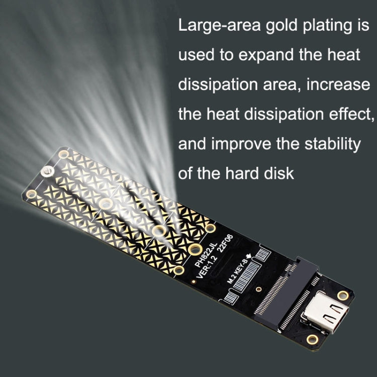 Disco duro SATA NGFF M.2 Bkey SSD a USB3.1 Tipo-C / USB-C Placa de conversión de tarjeta de expansión, SSD To USB3.1