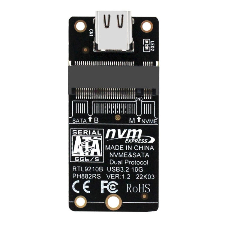 Tarjeta de transferencia de caja de disco duro M.2 NVME RTL9210B Chip Tipo-C / USB-C USB3.1 Gen2 10Gbps