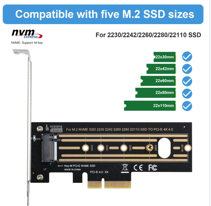 2 tarjetas elevadoras M.2 NVMe SSD a PCI-E X4 4.0 GEN4