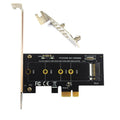 Adaptador de tarjeta vertical PCI-E 1X a M.2 NVME KEY-M SSD, With Baffle, Without Baffle