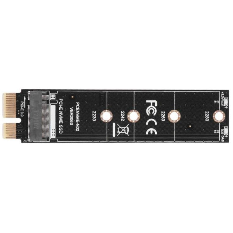 Adaptador de tarjeta vertical PCI-E 1X a M.2 NVME KEY-M SSD, With Baffle, Without Baffle